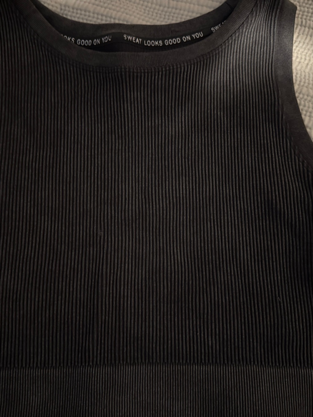 aerie Black Ribbed Tank - Scoop Neck Sleeveless Top